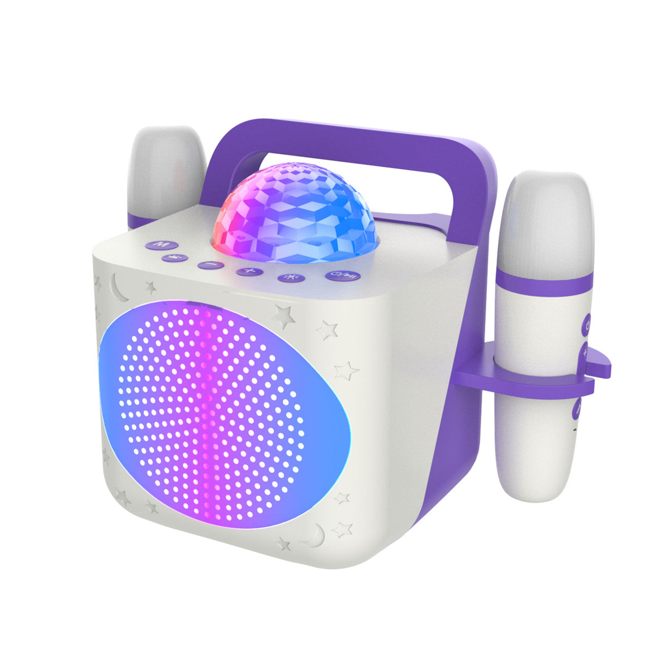 Laser Kids Disco Karaoke with Two Mics White