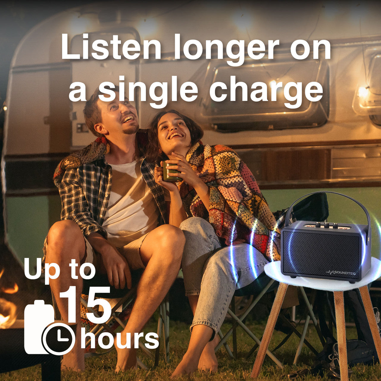 SoundTec Retro Bluetooth Boombox Black