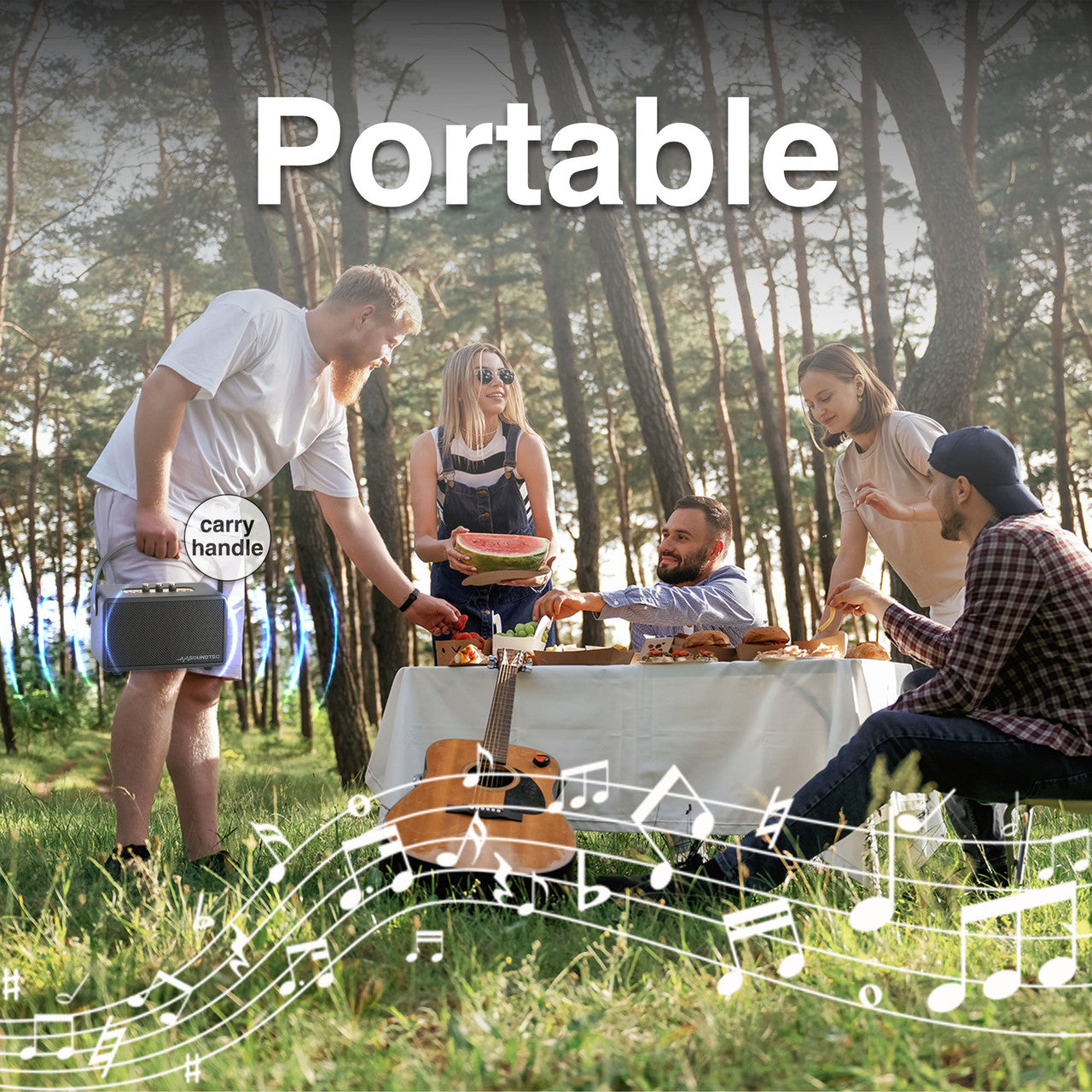 SoundTec Retro Bluetooth Boombox Black