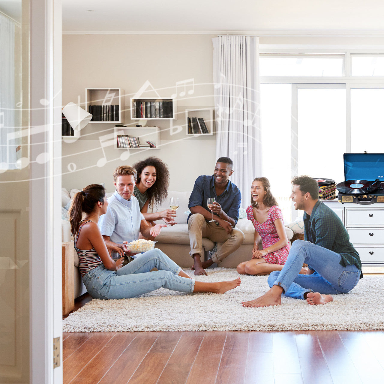 Bluetooth Suitcase Turntable with Speaker
