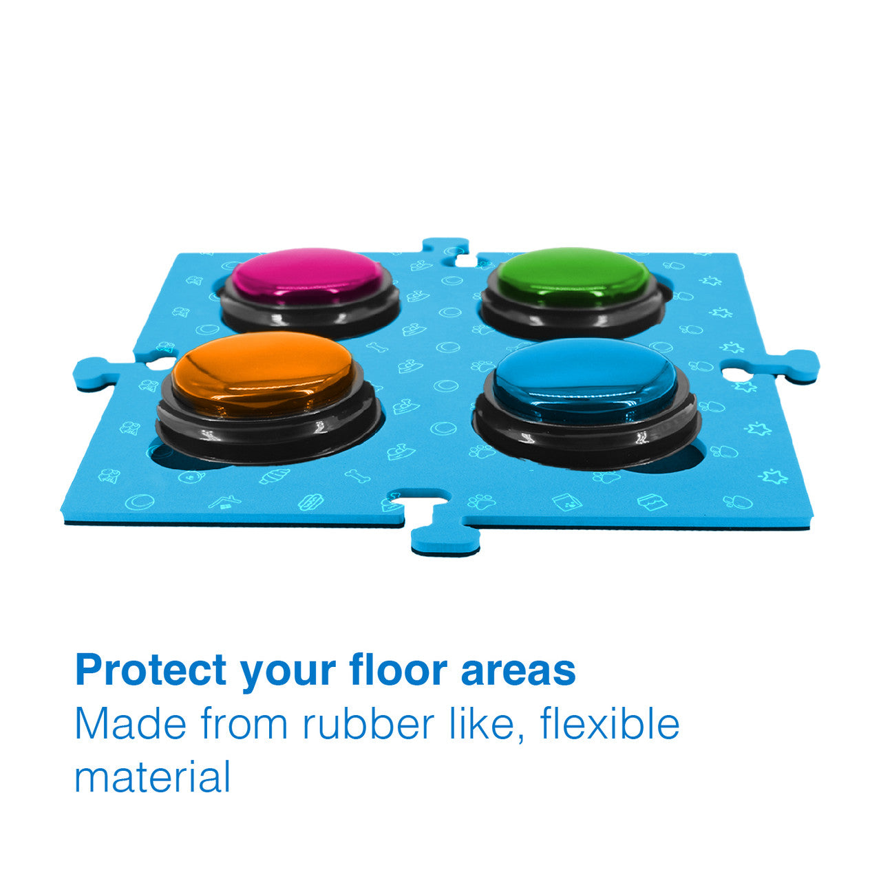 Tech4Pets Blue Mat 2-Pack for Talking Buttons & Floor