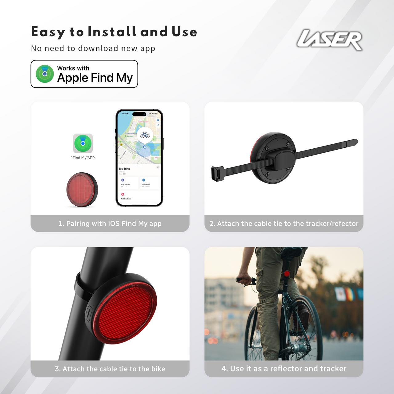 Laser Round Red Reflector Smart Tag