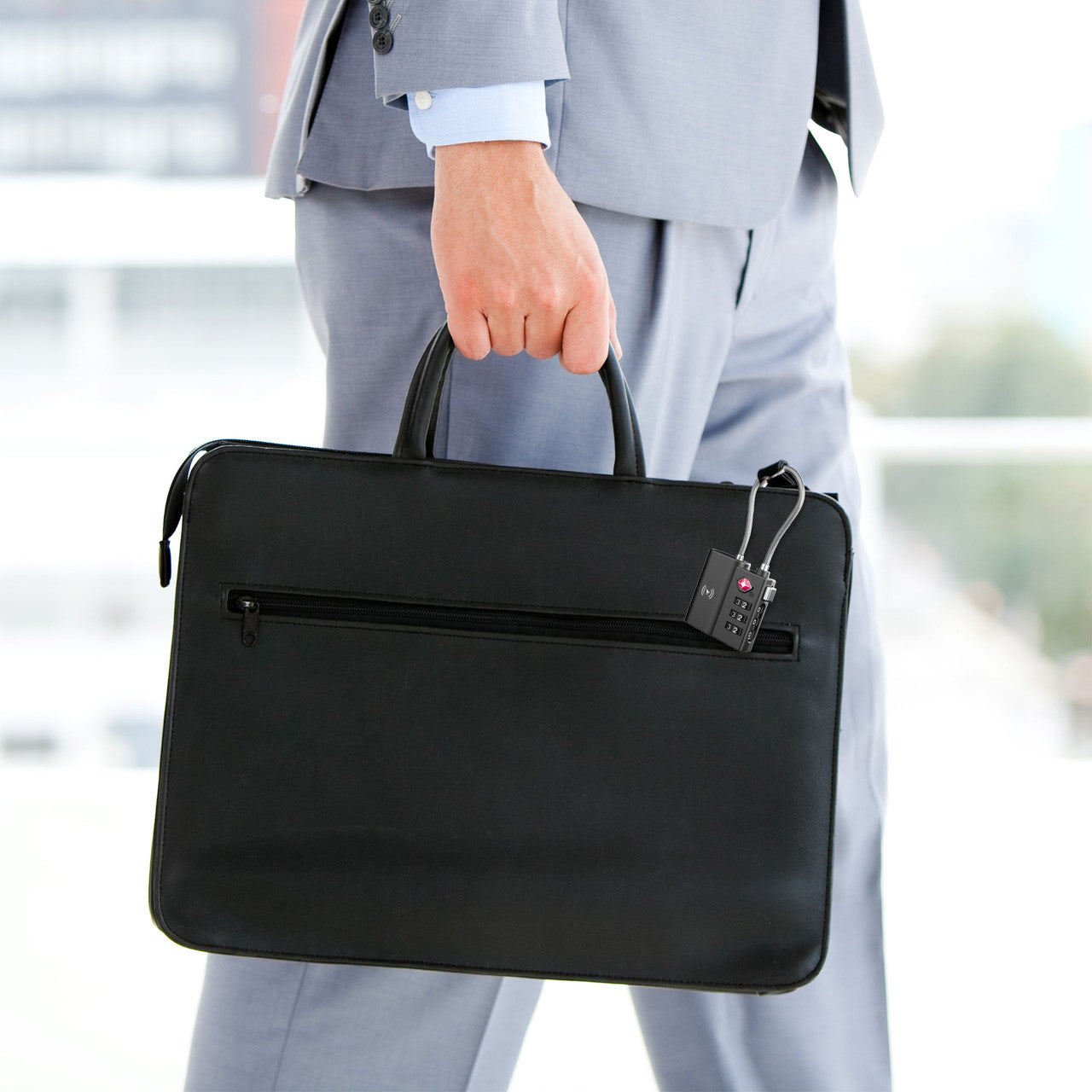 Laser TSA Lock Smart Tag with Rechargeable Battery Black