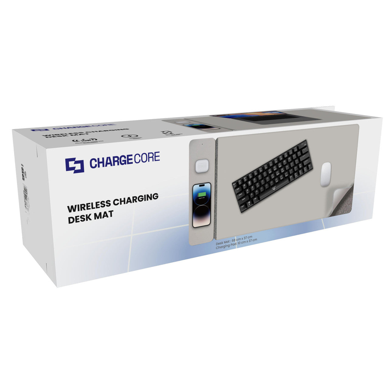 Laser Wireless Charging Desk Mat Grey