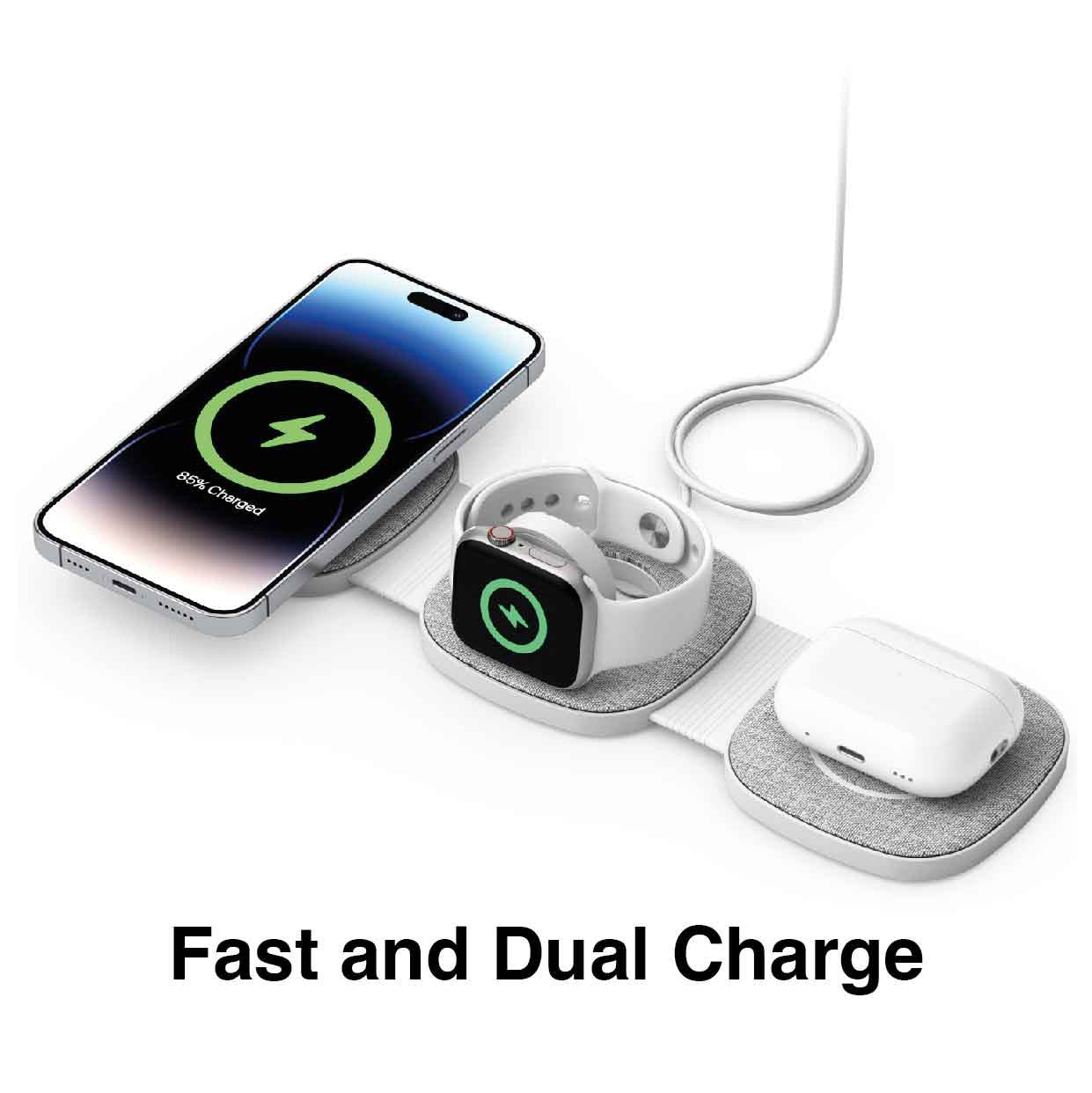 Laser 3-in-1 Travel Wireless Charging Pad for Apple