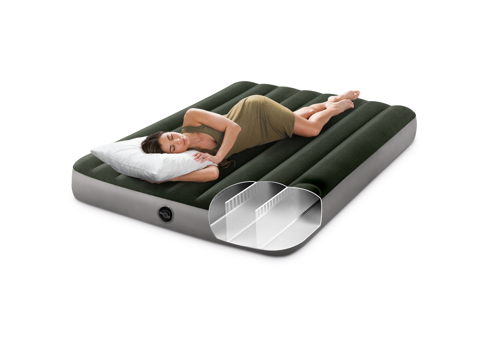 INTEX Double Dura-Beam� Standard Downy Air Mattress 10" w/ Built-In Foot Pump