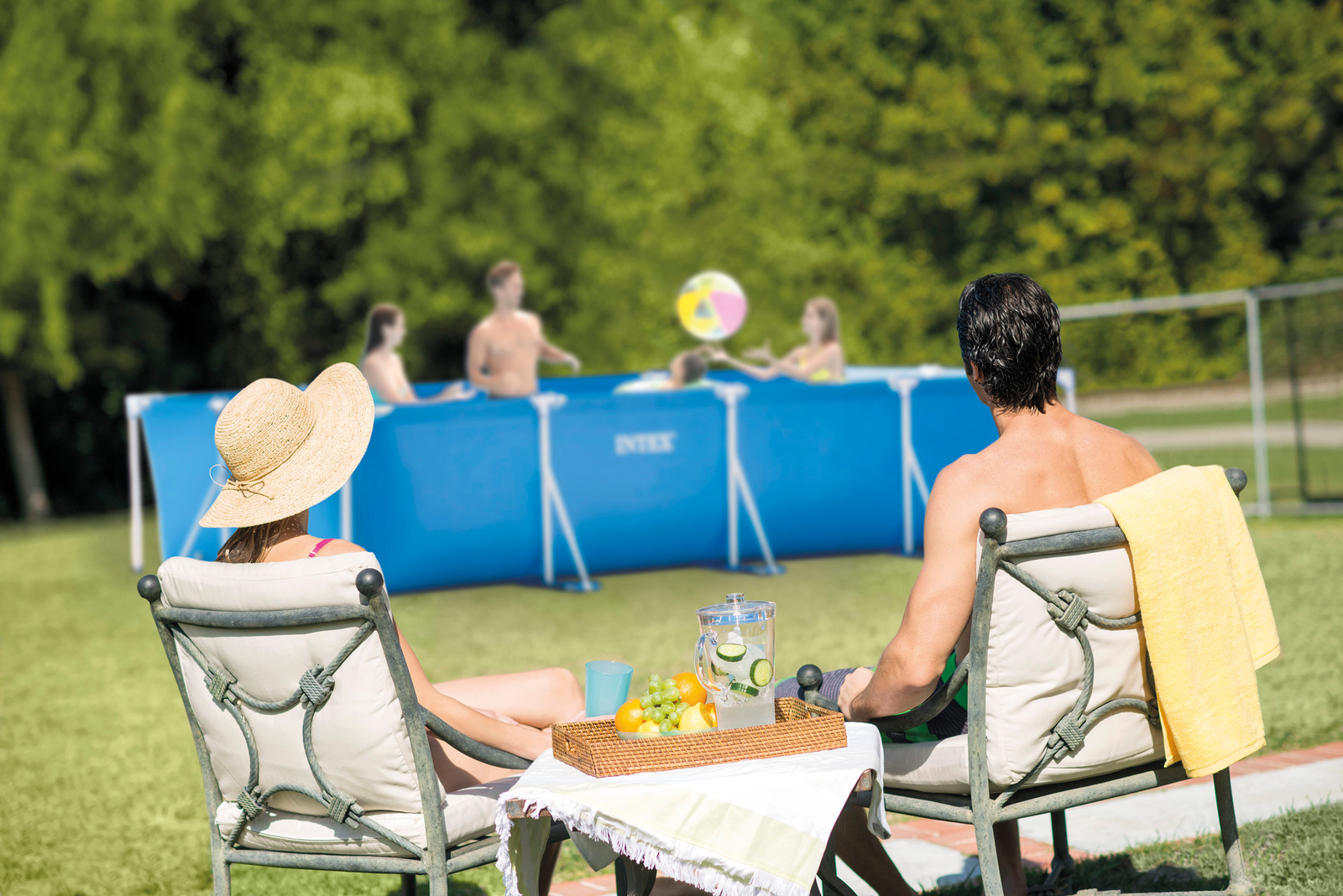 Intex Rectangular Frame Pool 4.5m X 2.2m X 0.84m with Filter/Pump 28274