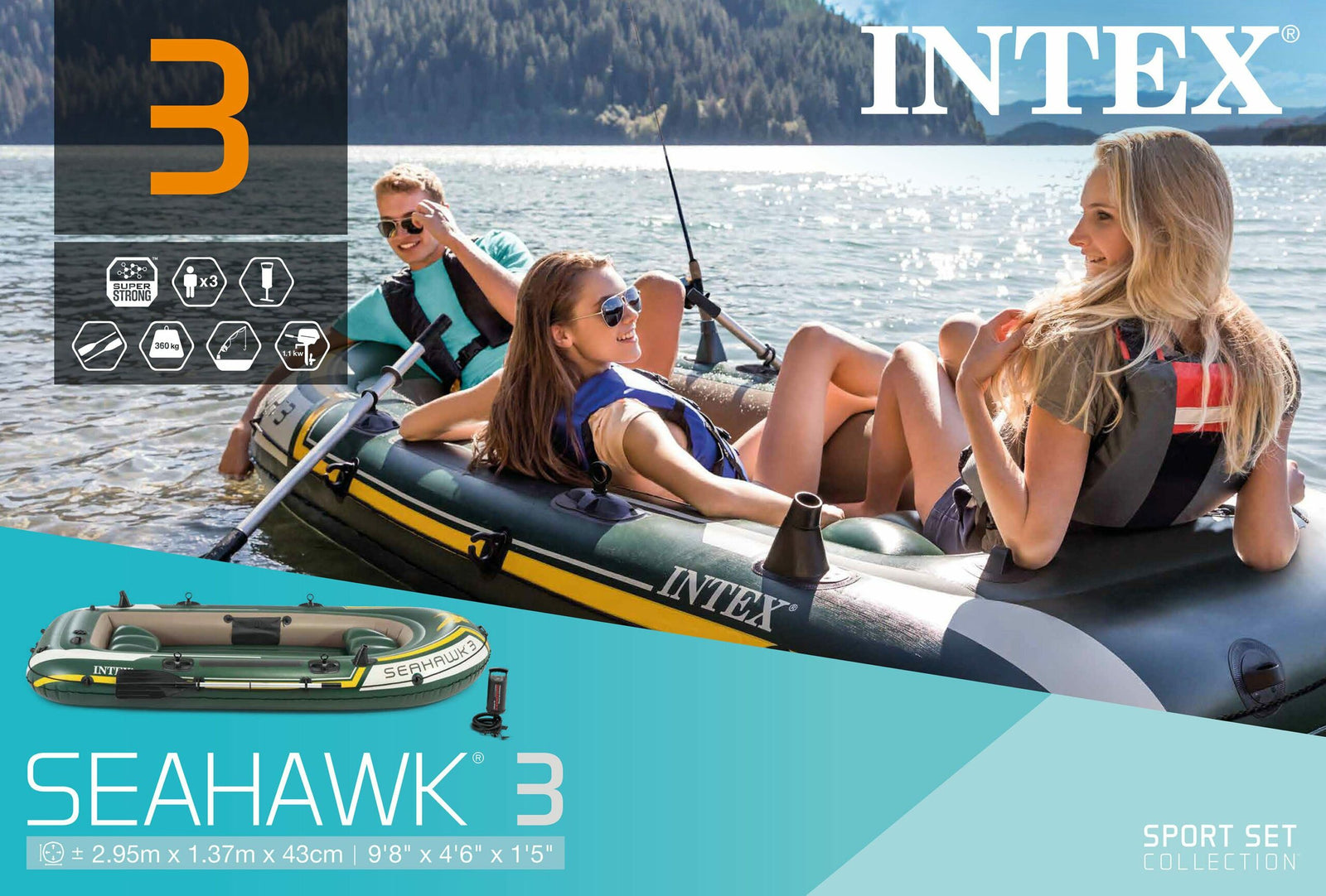 Intex Seahawk 3 Boat Set 68380