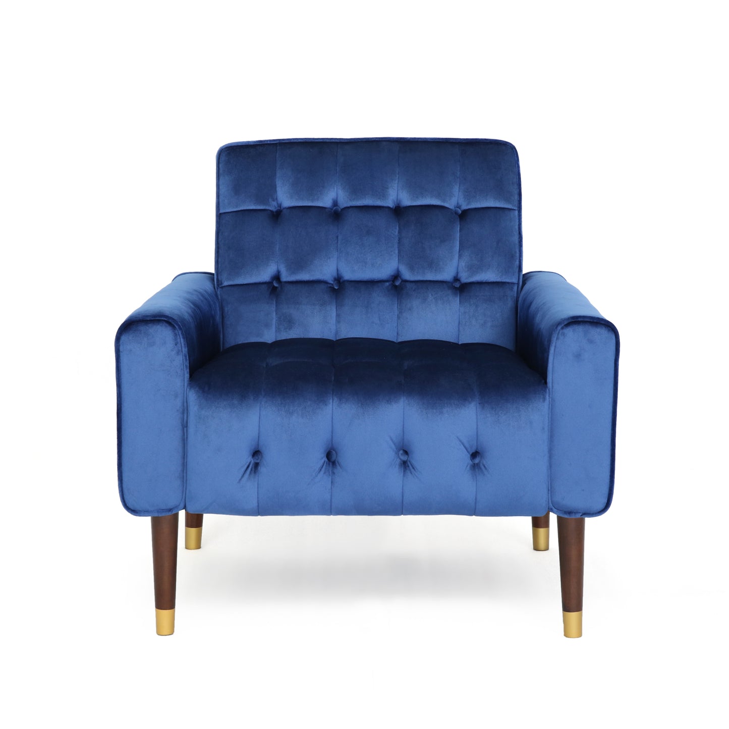 Lewisham Navy Blue Tufted Velvet Armchair