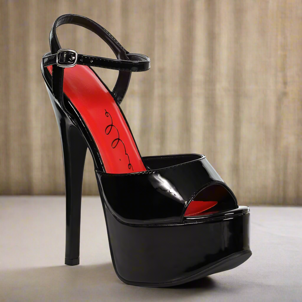 Ellie Shoes Stiletto Sandal Black 6.5In - Red - 8