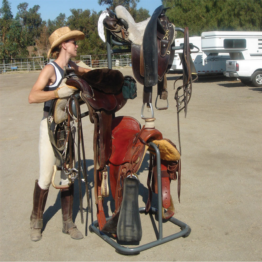 Samland Heavy Duty Three Tier Rotable Saddle Stand Saddle Rack