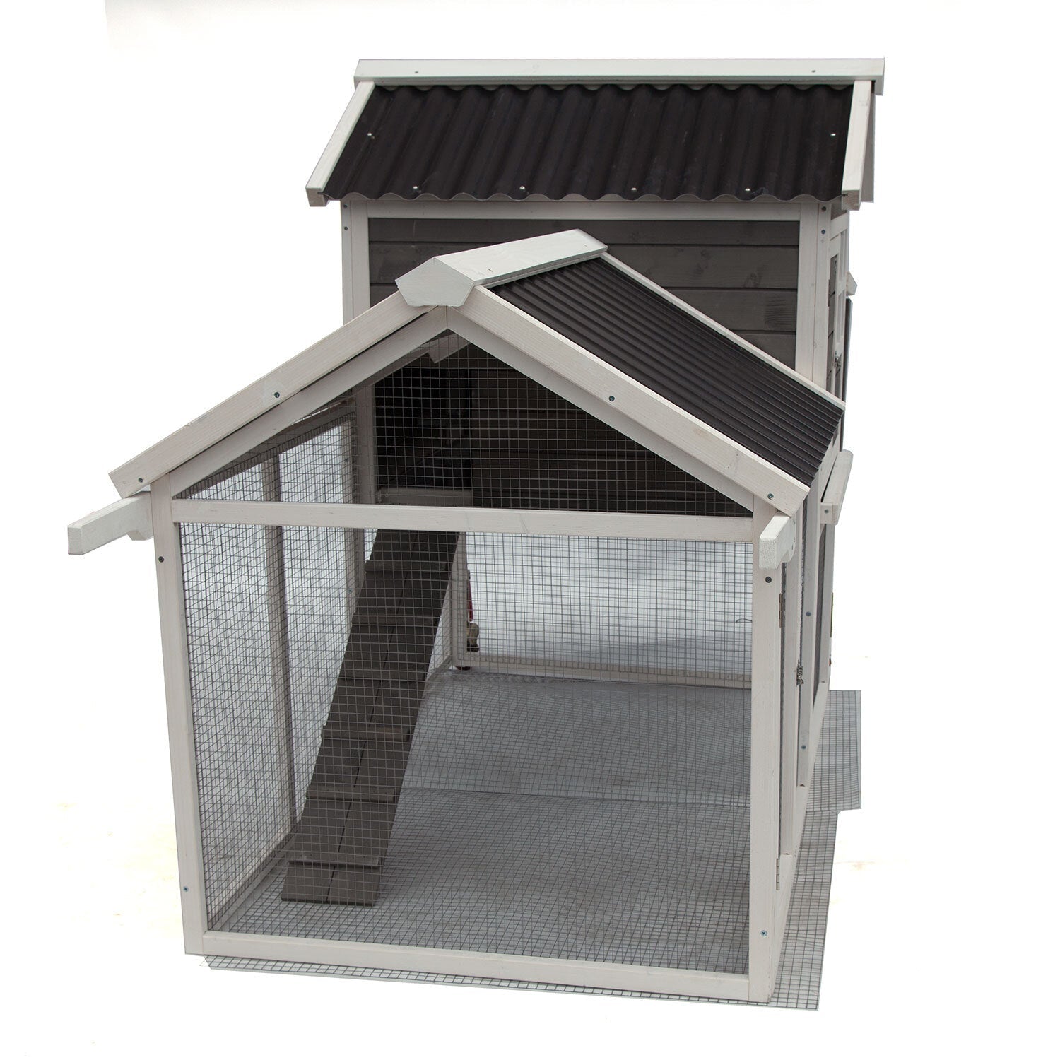 Samland WOODEN CHICKEN RANCH CHICKEN COOP WITH RUN ON WHEEL PVC ROOF