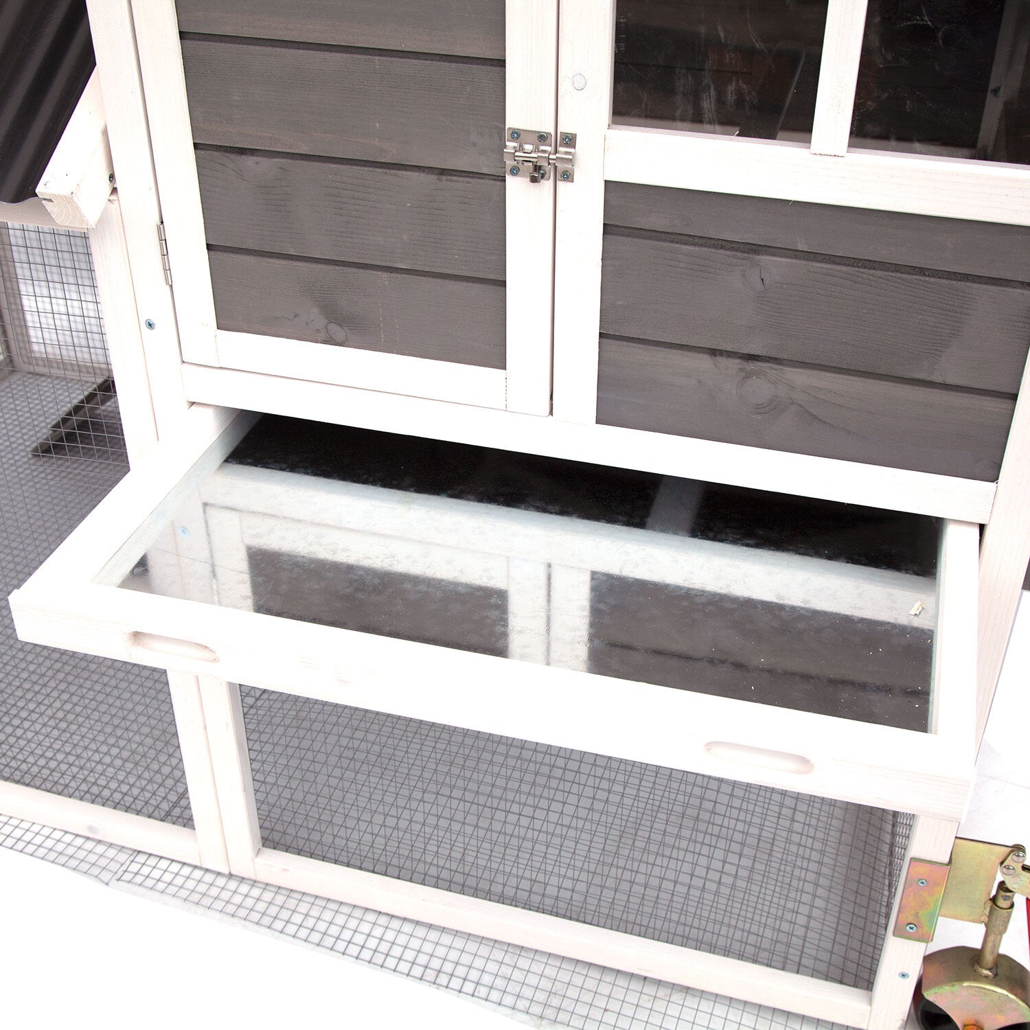 Samland WOODEN CHICKEN RANCH CHICKEN COOP WITH RUN ON WHEEL PVC ROOF