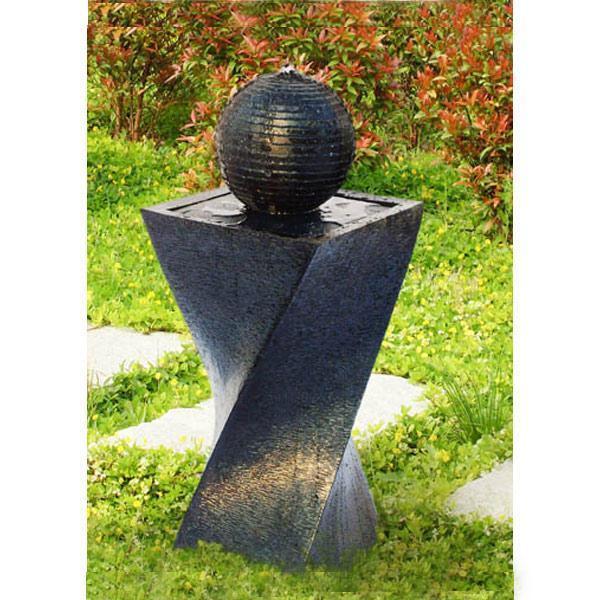 Samland SOLAR PANEL POWER WATER PUMP FOUNTAIN FEATURE WITH LED TWISTED DESIGN