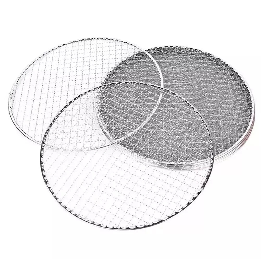 Samland 28CM BBQ Grill Mesh Fish Meat Round Net Mat Barbecue Pad for Camping