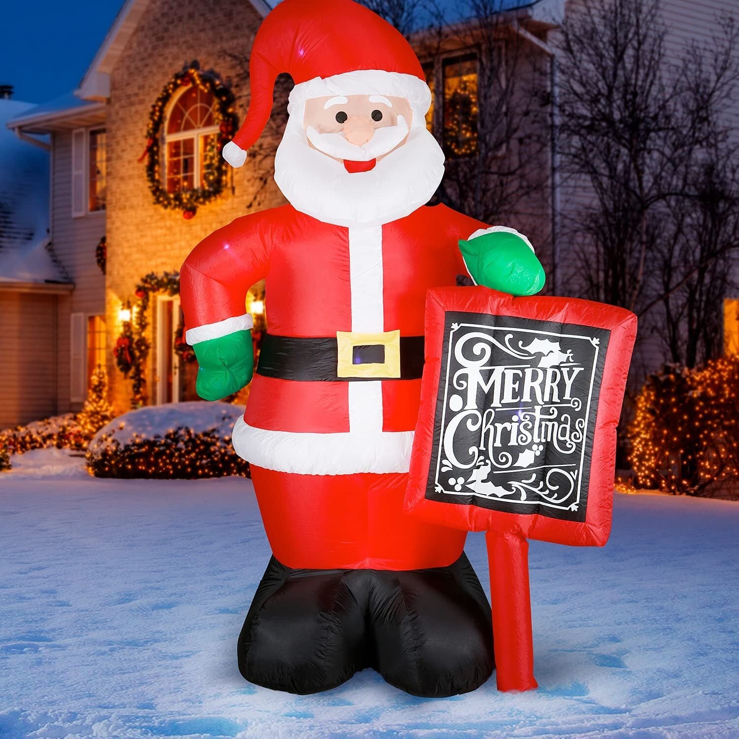 Samland 300CM TALL INFLATABLE SANTA WITH LED LIGHT FOR CHRISTMAS DECORATION