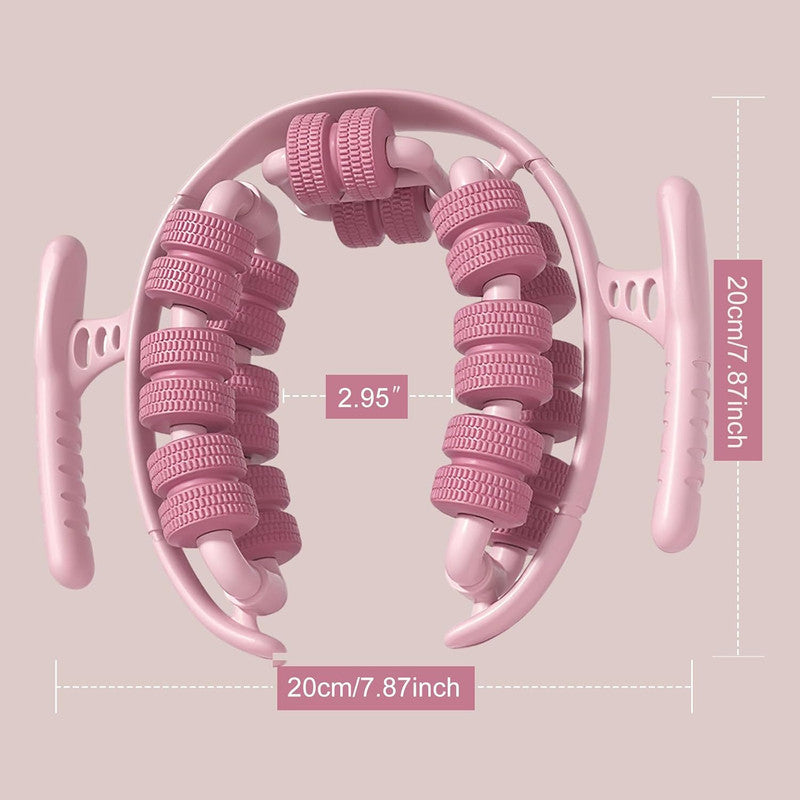 Lymphatic Drainage Massager,Cellulite Massage Roller,Body Sculpting Machine,Thighs Massager, Manual Leg Roller,Relaxing Muscles,360 °28 Wheels Anti Cellulite Roller for Legs (Pink)
