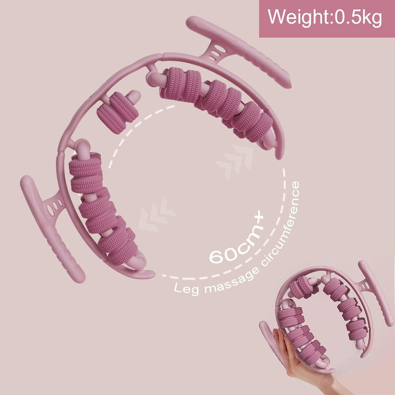 Lymphatic Drainage Massager,Cellulite Massage Roller,Body Sculpting Machine,Thighs Massager, Manual Leg Roller,Relaxing Muscles,360 °28 Wheels Anti Cellulite Roller for Legs (Pink)