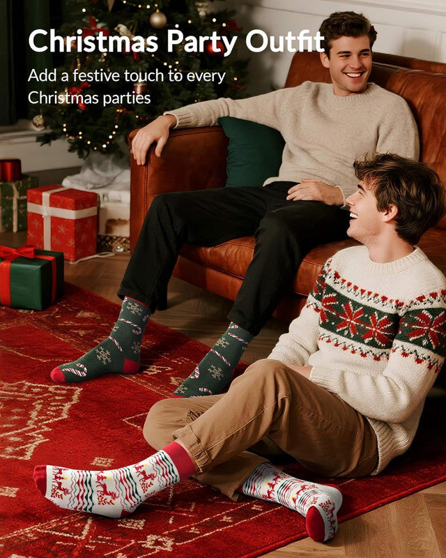 Advent Calendar 2025 Adult Men 24 Days of Christmas Cotton Socks US 7-13 Fun Christmas Sock Advent Calendar for Men Funny Gifts for Dad Boyfriend Husband Brother Random Socks Gift Box