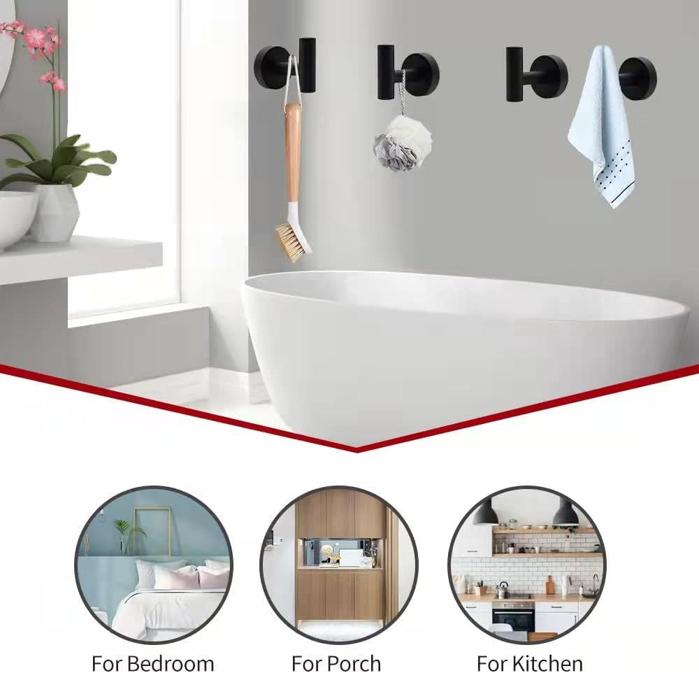 10pcs Bathroom Hardware Set, Including 16" Hand Towel Bars, Toilet Paper Holders, Towel Rings, Robe Towel Hooks