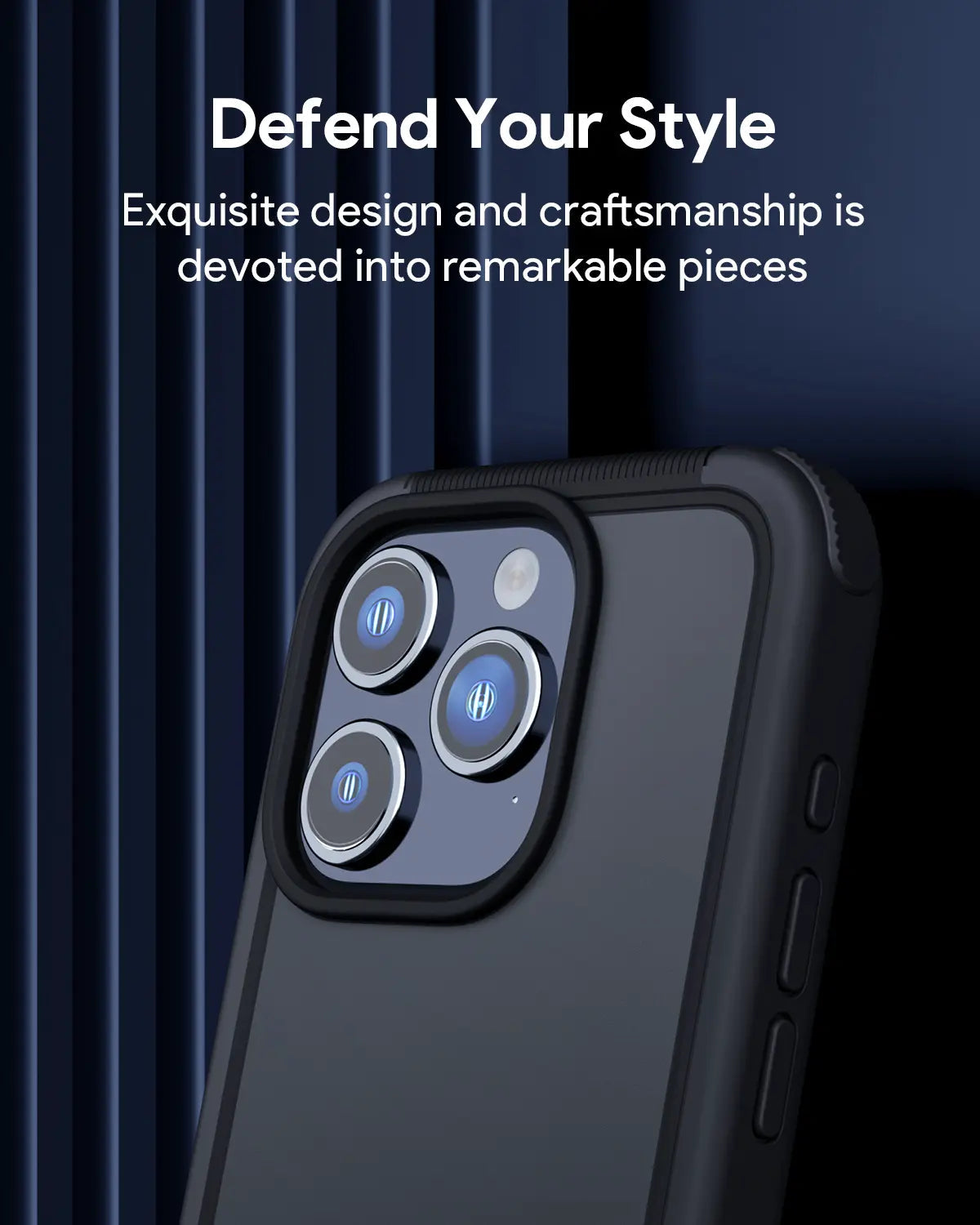 Aukey Urban Guard Elite Magnetic Hard-Shell iPhone 15 Pro Max Phone Case - Dark Gray (UG10D)