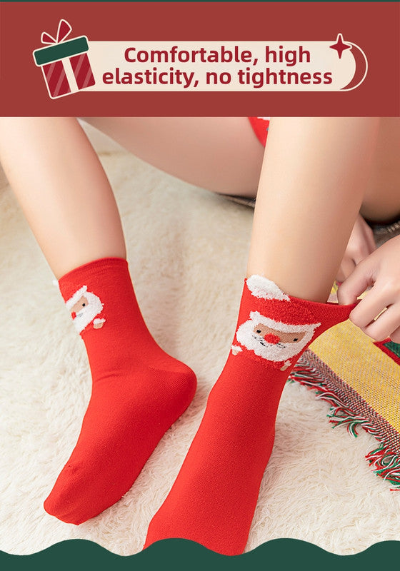 Christmas Products Christmas Socks Combed Cotton 4 Pair Medium Socks Gift Box