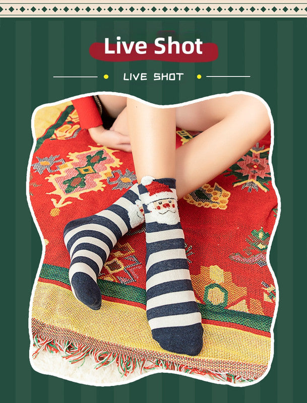 Christmas Products Christmas Socks Combed Cotton 4 Pair Medium Socks Gift Box