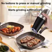 Gravity Electric Salt and Pepper Grinder Set, Battery Powered LED Light One Hand Automatic Operation, Adjustable Coarseness Mill Grinders Shakers Black, Kitchen Gadgets Gift Ideas