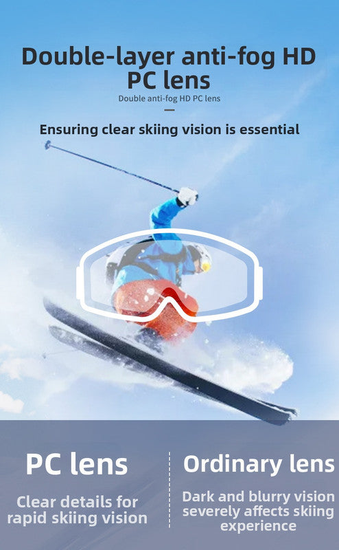 Outdoor sports products ,Winter skiing anti UV card myopia cylindrical double-layer anti fog skiing goggles