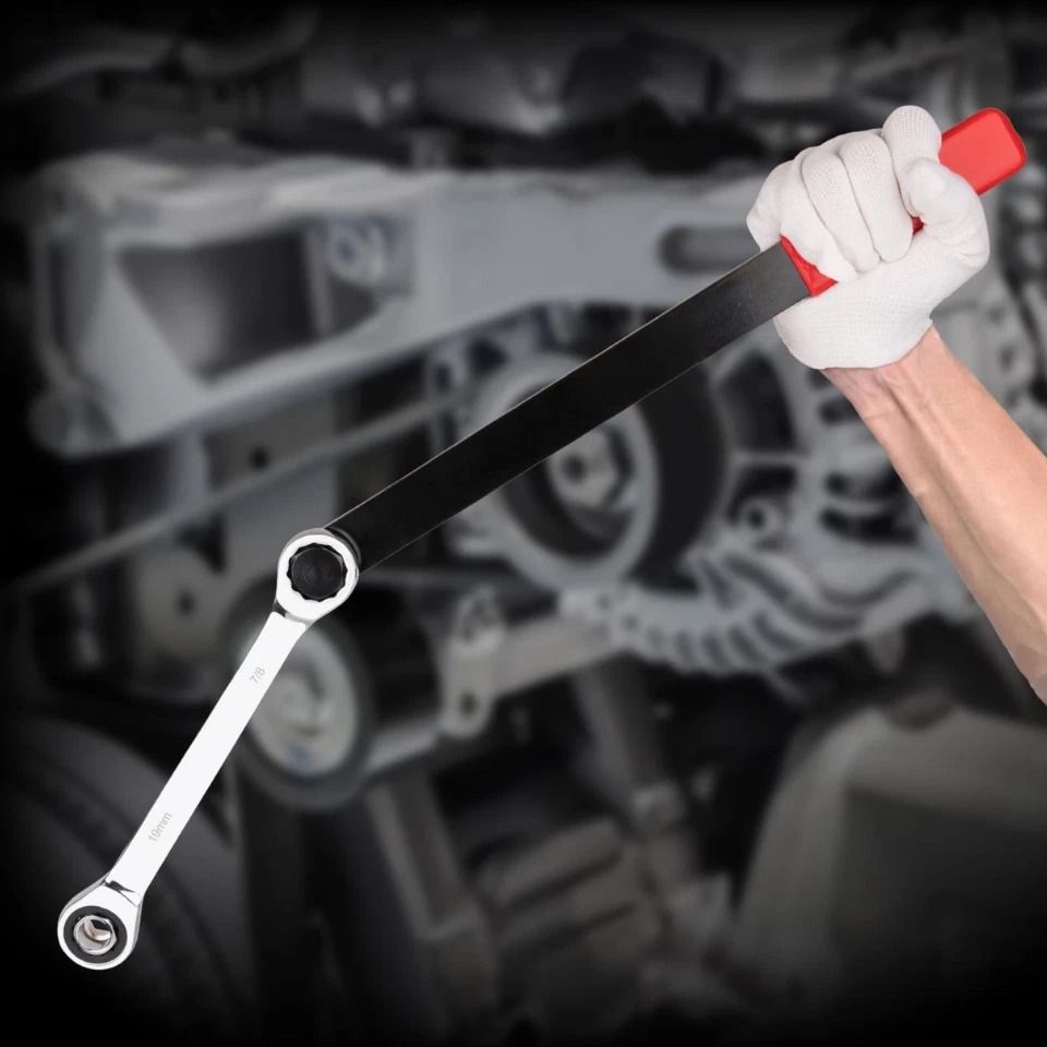 15PCS Serpentine Belt Tool Kit Tensioner Pulley Alignment Wrench Crow Socket