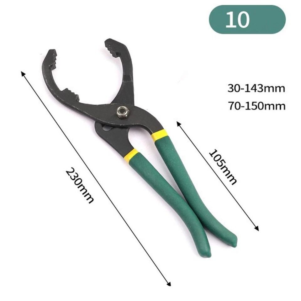 1PC 10" 230MM Adjustable Car Oil Filter Wrench Pliers Hand Removal Tool