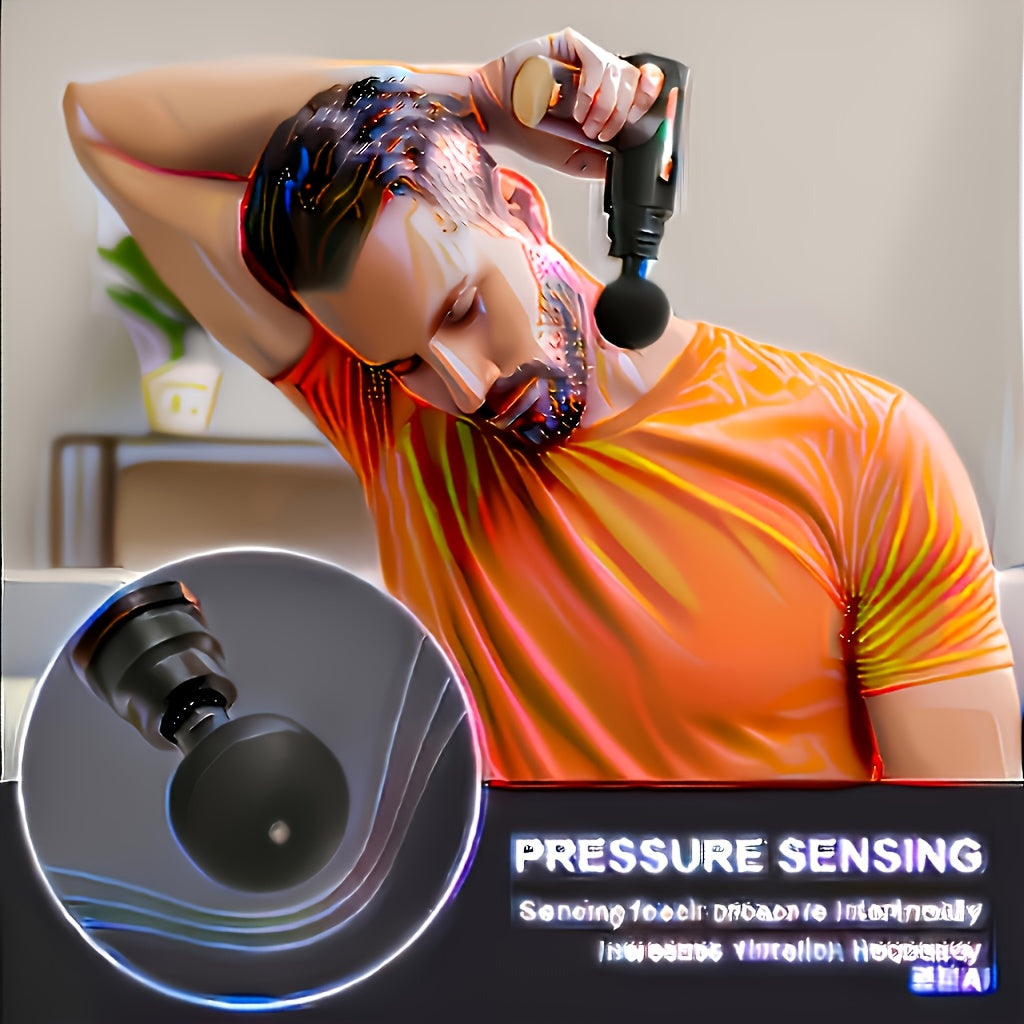 Black**Portable Deep Tissue Massager | 6-Speed & 4 Heads & 15-Min Timer|Professional Muscle Recovery, Anytime Anywhere**