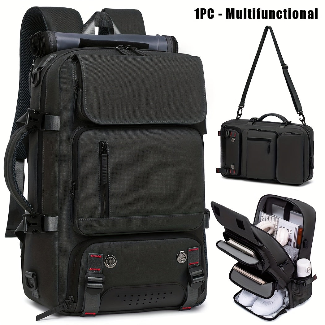 18.1-inch Easy-Travel Bag (46×30×16 cm): Four carrying modes in one bag, with independent shoe compartment and freely switchable hidden shoulder straps.(BLACK)