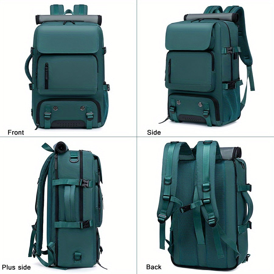 18.1-inch Easy-Travel Bag (46×30×16 cm): Four carrying modes in one bag, with independent shoe compartment and freely switchable hidden shoulder straps.(Army green)