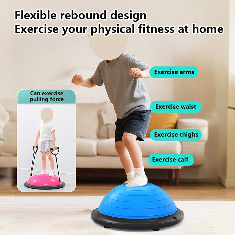 Hemisphere Trainer – Portable Inflatable Balance Trainer, specifically designed for core training, yoga, rehabilitation, and Pilates, equipped with a stable base. Suitable for home gyms, fitness centers, and physical conditioning.(GREY)
