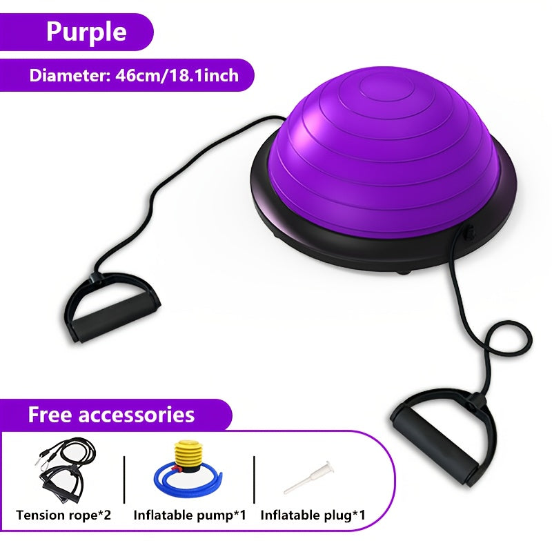 Hemisphere Trainer – Portable Inflatable Balance Trainer, specifically designed for core training, yoga, rehabilitation, and Pilates, equipped with a stable base. Suitable for home gyms, fitness centers, and physical conditioning.(GREY)