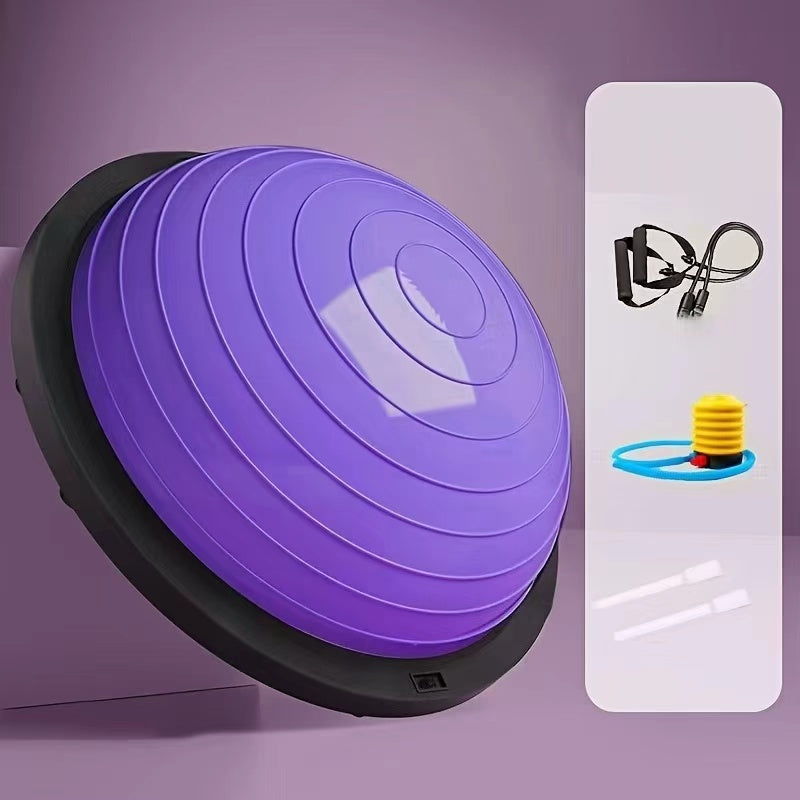 Hemisphere Trainer – Portable Inflatable Balance Trainer, specifically designed for core training, yoga, rehabilitation, and Pilates, equipped with a stable base. Suitable for home gyms, fitness centers, and physical conditioning.(PURPLE)