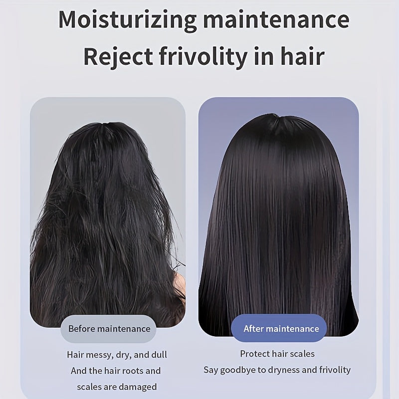 New Portable Hair Straightening Comb, USB rechargeable, 4000mAh battery, includes charging dock. Intelligent digital temperature control, dual use for straightening and curling, long-lasting hold without damaging hair(GREY)