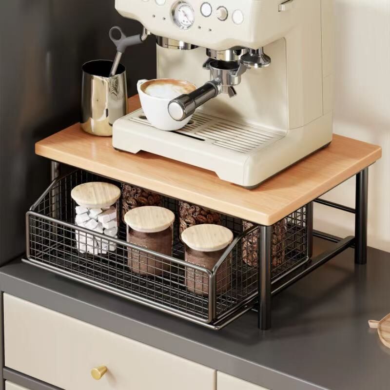 Modern Kitchen Microwave Shelf with Drawer: Sturdy and solid structure, designed to save counter space for storing appliances, utensils, dishes, and household items. Minimalist design suitable for 1000+ scenarios, chosen by 1000 households, WHITE