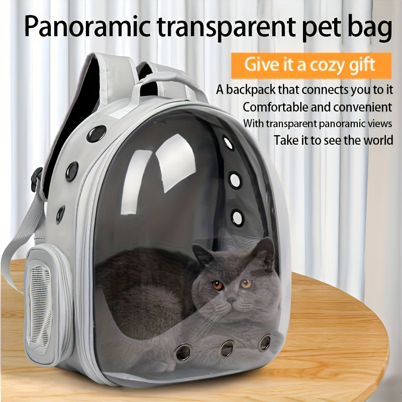 BLACK Replacement Transparent Pet Backpack with Zipper Closure - Heavy-Duty Structure, Ventilated and Padded Lining - Portable Travel Carrier for Cats, Small Dogs, Airplanes, Trains, Cars - Safe and Comfortable Carrier Backpack for Busy Pet Owners - Ideal