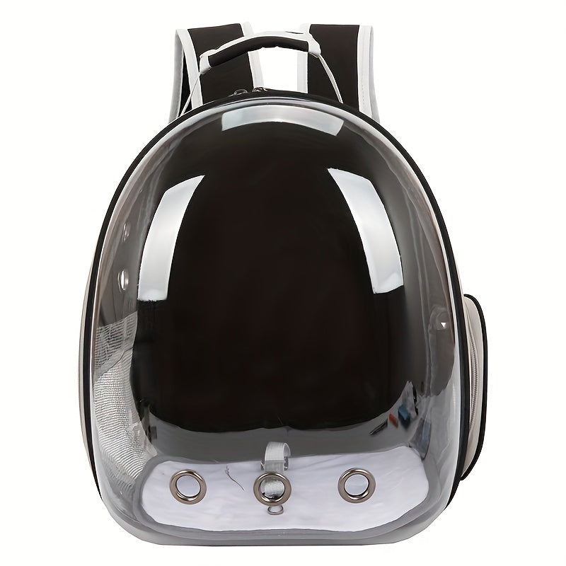 BLACK Replacement Transparent Pet Backpack with Zipper Closure - Heavy-Duty Structure, Ventilated and Padded Lining - Portable Travel Carrier for Cats, Small Dogs, Airplanes, Trains, Cars - Safe and Comfortable Carrier Backpack for Busy Pet Owners - Ideal