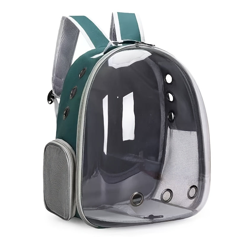 (GREY)Replacement Transparent Pet Backpack with Zipper Closure - Heavy-Duty Structure, Ventilated and Padded Lining - Portable Travel Carrier for Cats, Small Dogs, Airplanes, Trains, Cars - Safe and Comfortable Carrier Backpack for Busy Pet Owners - Ideal
