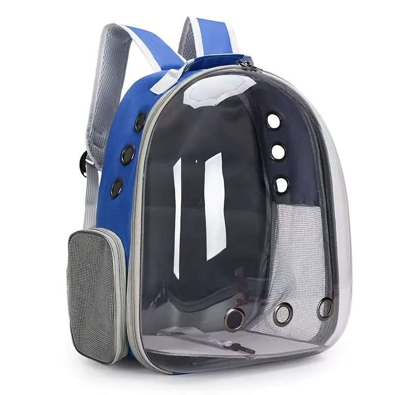 (GREY)Replacement Transparent Pet Backpack with Zipper Closure - Heavy-Duty Structure, Ventilated and Padded Lining - Portable Travel Carrier for Cats, Small Dogs, Airplanes, Trains, Cars - Safe and Comfortable Carrier Backpack for Busy Pet Owners - Ideal