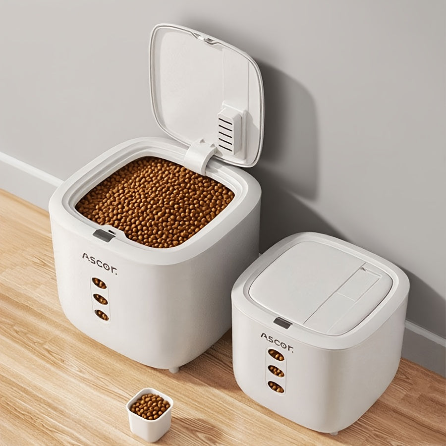 20LB Sealed Pet Food Storage Container | Heavy-Duty Square PP Dispenser with Flip Lid, Easy to Clean, Suitable for Kitchen Pantry