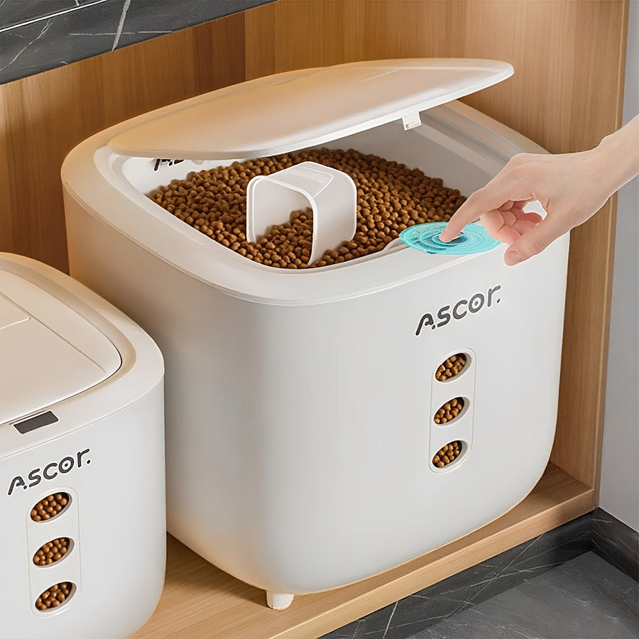 20LB Sealed Pet Food Storage Container | Heavy-Duty Square PP Dispenser with Flip Lid, Easy to Clean, Suitable for Kitchen Pantry