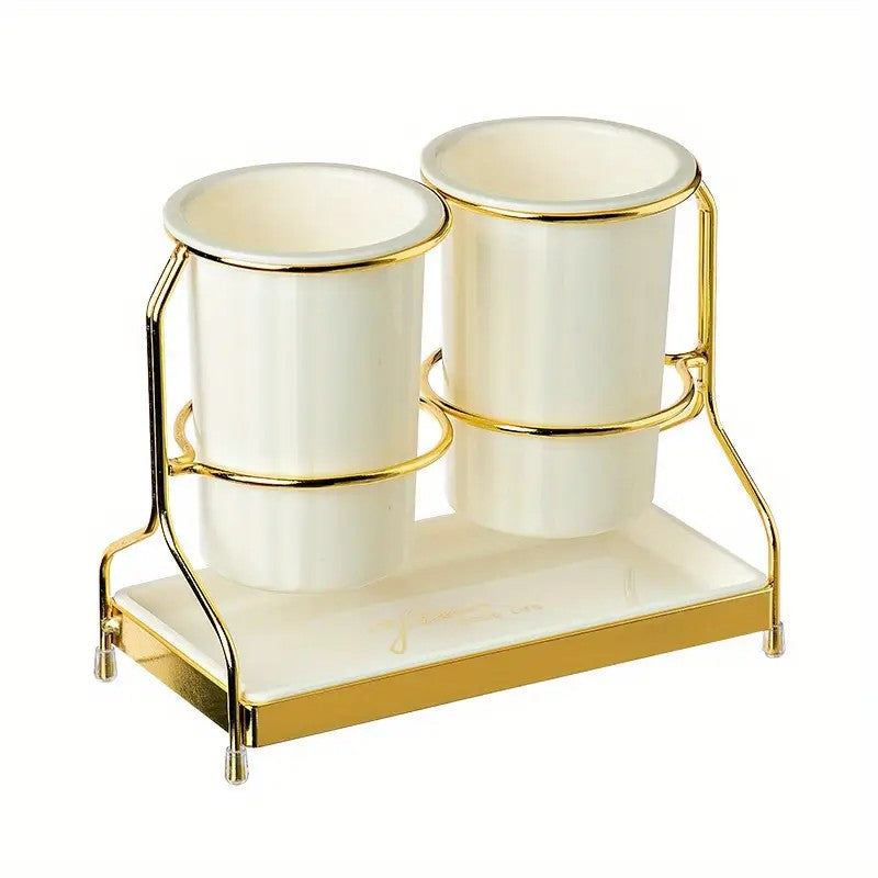 Transparent gold ink color Luxury Wall-Mounted Cutlery Holder, Household Knife Fork Spoon Organizer, New Kitchen Utensil Drainer and Chopstick Container, Tableware Storage Rack