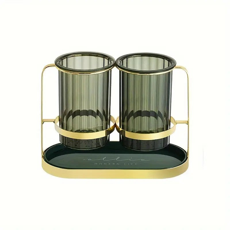 Luxury gold Luxury Wall-Mounted Cutlery Holder, Household Knife Fork Spoon Organizer, New Kitchen Utensil Drainer and Chopstick Container, Tableware Storage Rack