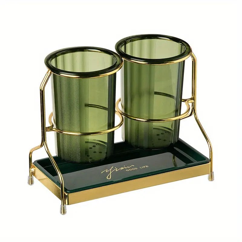 Luxury gold Luxury Wall-Mounted Cutlery Holder, Household Knife Fork Spoon Organizer, New Kitchen Utensil Drainer and Chopstick Container, Tableware Storage Rack