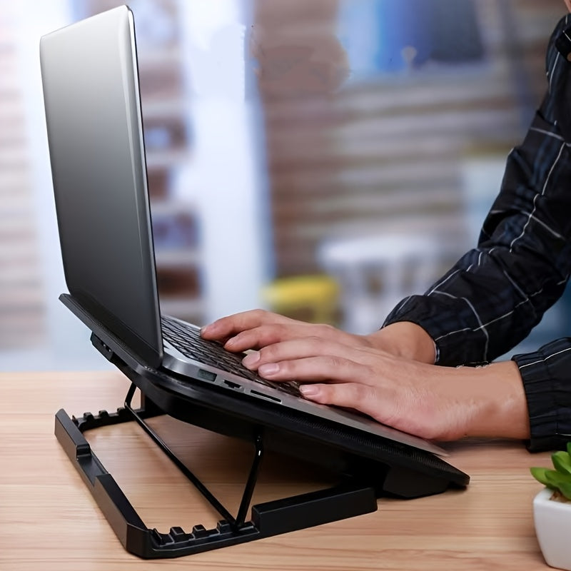 **Fully Compatible Laptop Stand|Dual-Fan Cooling + Ergonomic Angle Adjustment, All-in-One Portable Design for Work, Gaming, and Entertainment**