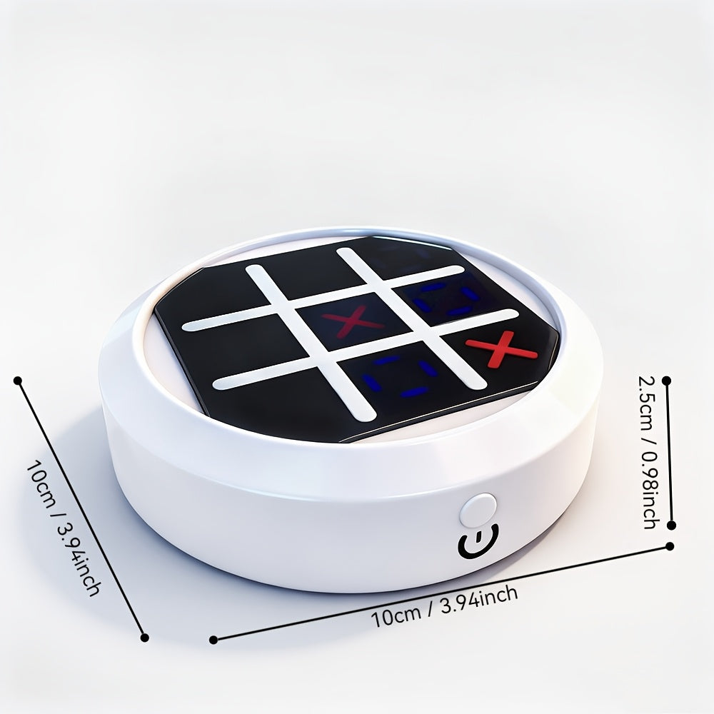 4-in-1 Electronic Tic Tac Toe Game: AI Battle, Two-Player Mode, Memory & Speed Challenge | Handheld Portable Game Console, Suitable for Both Kids and Adults (Batteries Not Included)(WHITE)